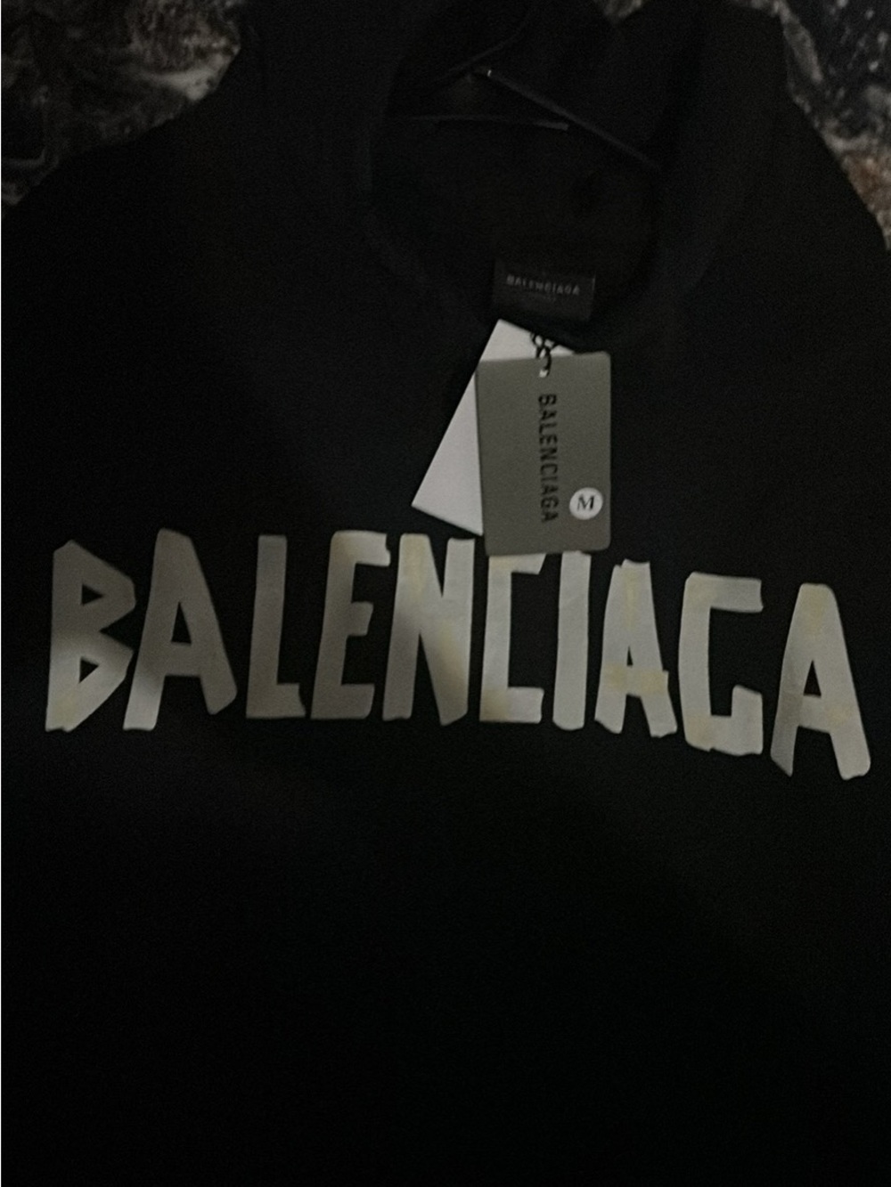 Balenciaga Black Crewneck with White Bold Logo